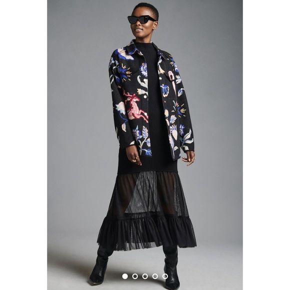 Anthropologie Sweaters - New By Anthropologie Printed Sweater Jacket size Medium